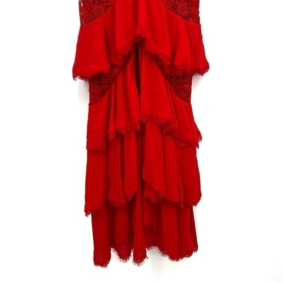 Majorelle Zelda Fitz Gown Sleeveless Chiffon Floral Lace High Low Maxi Dress XS - Picture 9 of 14